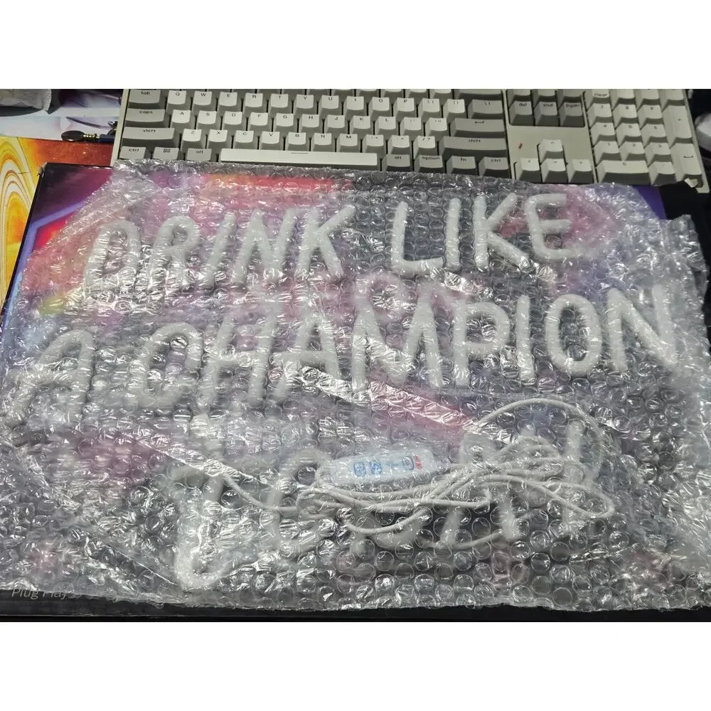 Drink Like a Champion Today LED Neon Sign USB Dimmable Bar Wall Decor